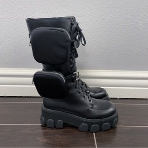 Nasty Gal Tall Platform Boots with Side Pouches